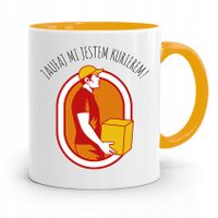 Kubek Żółty Dla Kuriera Zaufaj Mi Jestem Prezent Z Nadrukiem Ze Zdjęciem