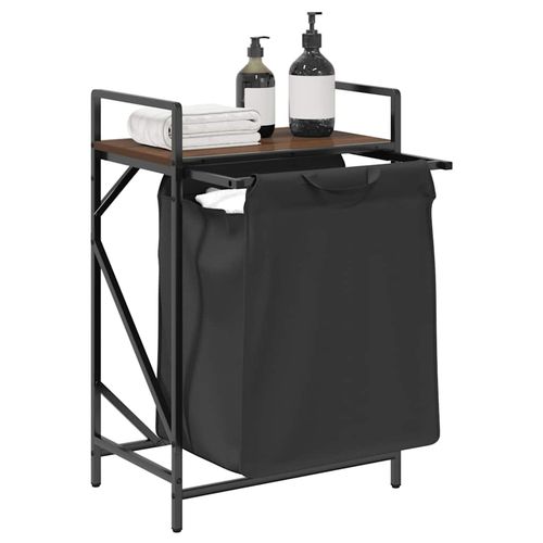 Kosz na pranie 1 komora z półką, brązowy dąb na Arena.pl