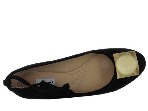 Clarks Baleriny damskie - Grace Marion - rozmiar 35,5 - czarne zamszowe na Arena.pl