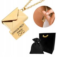 Naszyjnik z GRAWEREM złoty koperta LIST PREZENT dla niej + GRAWER GRATIS