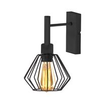 Industrialna oprawa ścienna do sypialni z drucianym kloszem SLIGO LOFT