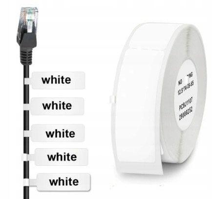 NIIMBOT Naklejki Termiczne DO KABLI12.5x109 65szt 12.5x109_65szt_BIAŁY zdjęcie 1