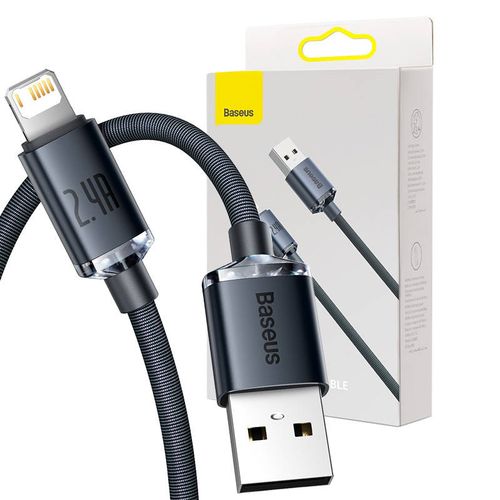 Kabel USB do Lightning Baseus Crystal Shine, 2.4A, 2m (czarny) na Arena.pl