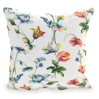 Poszewka z kory 50x60 wzór kwiecista akwarela na białym tle