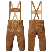 Spodnie Skórzane Męskie Oktoberfest Ludowe Lederhosen z Szelkami 46