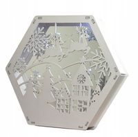 OZDOBA Biała LATARENKA ŚWIECĄCA komoda MIKOŁAJ STÓŁ Świecznik Święta