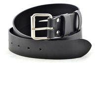 Pas wojskowy skórzany czarny z jednym bolcem