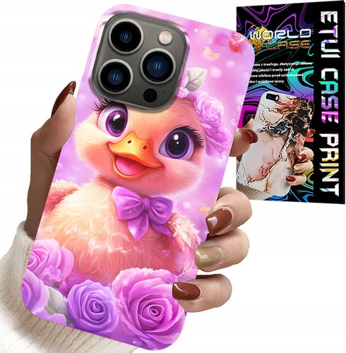 ETUI DO IPHONE 16 PRO - SŁODKA KACZUCHA, KACZKA NA RÓŻOWYM TLE na Arena.pl