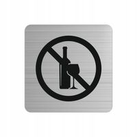 TABLICZKA tablica nierdzewna GRAWER zakaz spożywania alkocholu piktogram