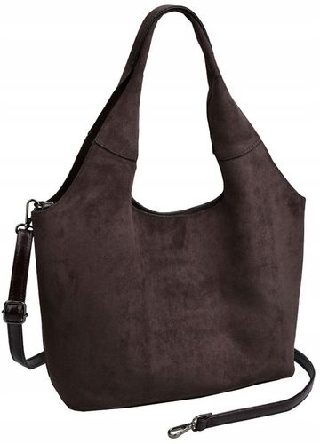 DELAURE TOREBKA damska SHOPPER A4 CASUAL ZAMSZ ciemna czekolada na Arena.pl