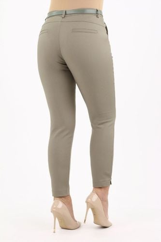 ELEGANCKIE SPODNIE BAWEŁNIANE CYGARETKI WYSOKI STAN DUŻE ROZMIARY + PASEK na Arena.pl