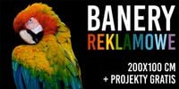 BANER REKLAMOWY oczkowany 200x100 cm DOWOLNA GRAFIKA + projekt w cenie