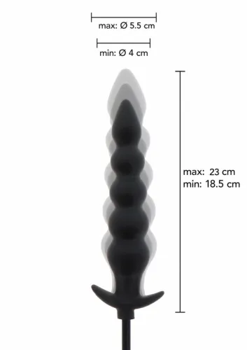 extreme inflatable ribbed plug advance silikonowy, pompowany, czarny na Arena.pl