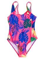 Kostium kąpielowy dziewczęcy jednoczęściowy tropikalny 128-134 YOCLUB