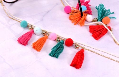 Elegancki Boho Łańcuszek Do Okularów Pompon Brelok na Arena.pl