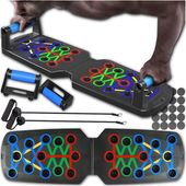 Deska uchwyty do pompek ćwiczeń PUSH UP wielofunkcyjna 16w1 + GUMY oporowe