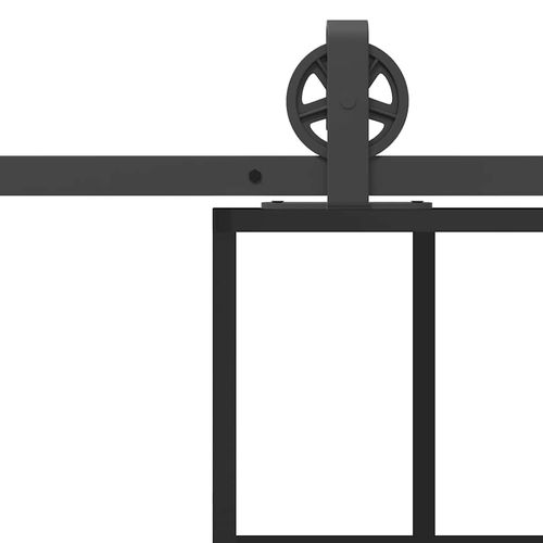 Drzwi przesuwne z osprzętem, 90x205 cm, szkło ESG i aluminium na Arena.pl