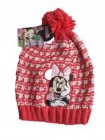Czapka zimowa jesień Myszka Minnie dzianinowa 52 biała
