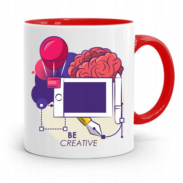 Kubek Czerwony Prezent Dla Grafika Be Creative Z Nadrukiem Ze Zdjęciem zdjęcie 1