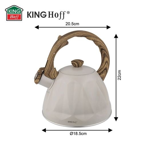 czajnik 2l z gwizdkiem kinghoff kh-1998 beżowy mat na Arena.pl