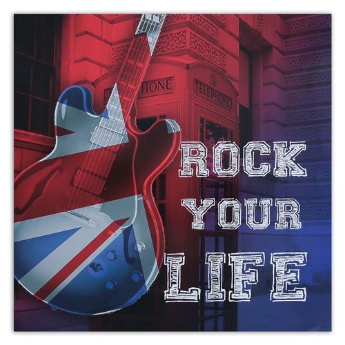 Obraz na płótnie, Gitara z flagą UK 30x30 na Arena.pl