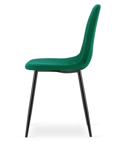 Krzesło tapicerowane PADVA zielone welur czarne nogi do kuchni 3 szt. na Arena.pl