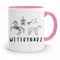 Kubek Różowy Weterynarza Weterynarz Prezent Z Nadrukiem Ze Zdjęciem