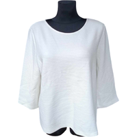 Koszulka Damska na Długi Rękaw Wygodna Klasyczna Biała Rozmiar 42