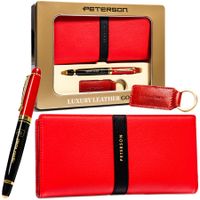 zestaw portfel+długopis+brelok ptn zde-05 red