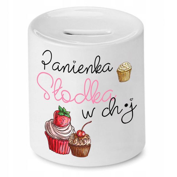Skarbonka Dla Dziewczyny Słodka W Ch*J Prezent Z Nadrukiem Ze Zdjęciem zdjęcie 1