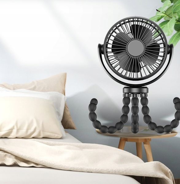 WENTYLATOR PRZENOŚNY WIATRAK BIURKOWY 5200mAh Z ELASTYCZNYM STATYWEM zdjęcie 2