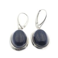 Kolczyki z owalną Nocą Kairu w srebrze