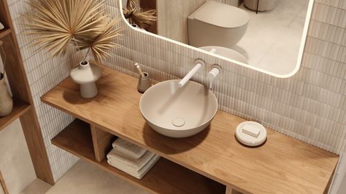 Luqa umywalka nablatowa 40 cm okrągła, cappucino mat na Arena.pl