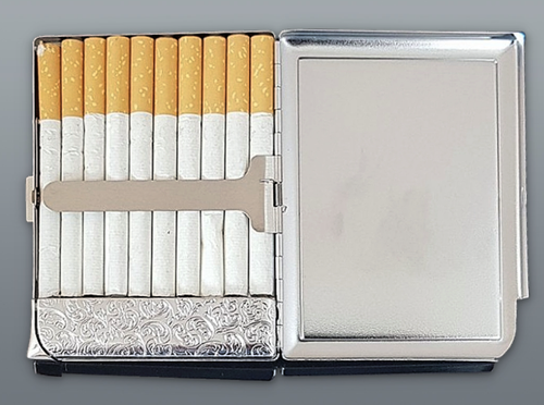 Metalowa Papierośnica z Zapalniczką Gazową Płomieniową i Wzorem Shih Tzu na Arena.pl