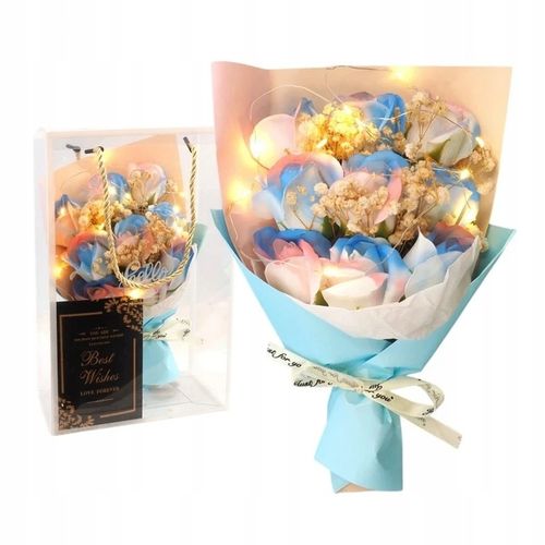 FLOWER BOX MYDLANE RÓŻE BUKIET W PUDEŁKU LED PREZENT NA DZIEŃ na Arena.pl