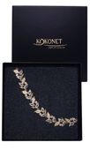 Bransoletka 18k na ślub REGULOWANA z listkami boho KOKONET 8-0504