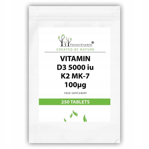 WITAMINA D3 5000 iu K2 MK-7 100 mcg 250 tab zdjęcie 7