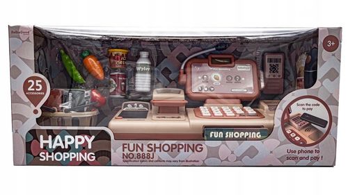 Kasa Fiskalna Edukacyjna Sklepowa Waga Koszyk Czytnik Kodów Monety Mikrofon na Arena.pl