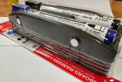 2x Marker suchościeralny 2/3mm + gąbka do białej tablicy na Arena.pl