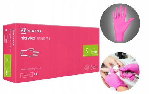 rękawice nitrylowe 100 szt. 7-s nitrylex magenta na Arena.pl