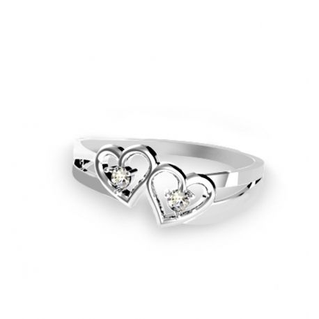 SREBRNY PIERŚCIONEK SERDUSZKA Z CYRKONIAMI PRÓBA SREBRA 925 zdjęcie 3