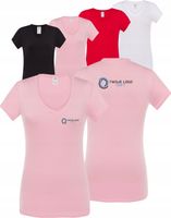 Damska koszulka V-Neck TWÓJ WŁASNY HAFT LOGO firmowa reklamowa 10 sztuk