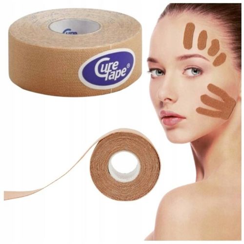 Taśma tejpy plastry do kinesiotapingu kinesio CureTape 5m tape twarzy na Arena.pl