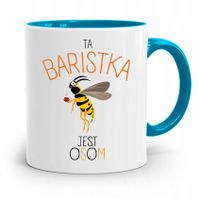 Dla Baristy Baristki Kawiarki Kubek Błękitny Z Nadrukiem Ze Zdjęciem