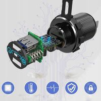 MOCNA ŁADOWARKA SAMOCHODOWA USB TYP C GNIAZDO MONTAŻOWE 2X QC 3.0 + PD