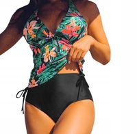 Strój kąpielowy TANKINI kostium plażowy 2- częściowy koszulka L S158