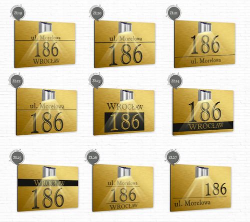 złota TABLICZKA podświetlana ADRESOWA numer domu aluminiowa 30x20 na Arena.pl