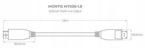 kabel display port displayport dp 1.4 8k 4k dsc na Arena.pl