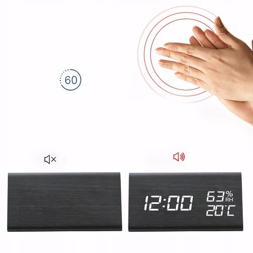 BUDZIK ZEGAR ELEKTRONICZNY TERMOMETR ALARM CYFROWY ZEGAREK STOJĄCY na Arena.pl