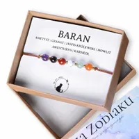 Bransoletka ZODIAK naturalne kamienie BARAN srebro